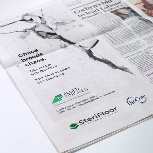 Print ads for magazine and newspaper.