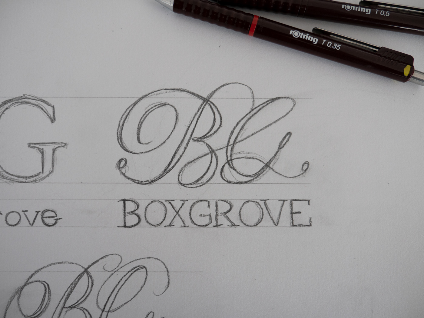 Logo-sketch logo sketch on paper - BoxGrove weddings